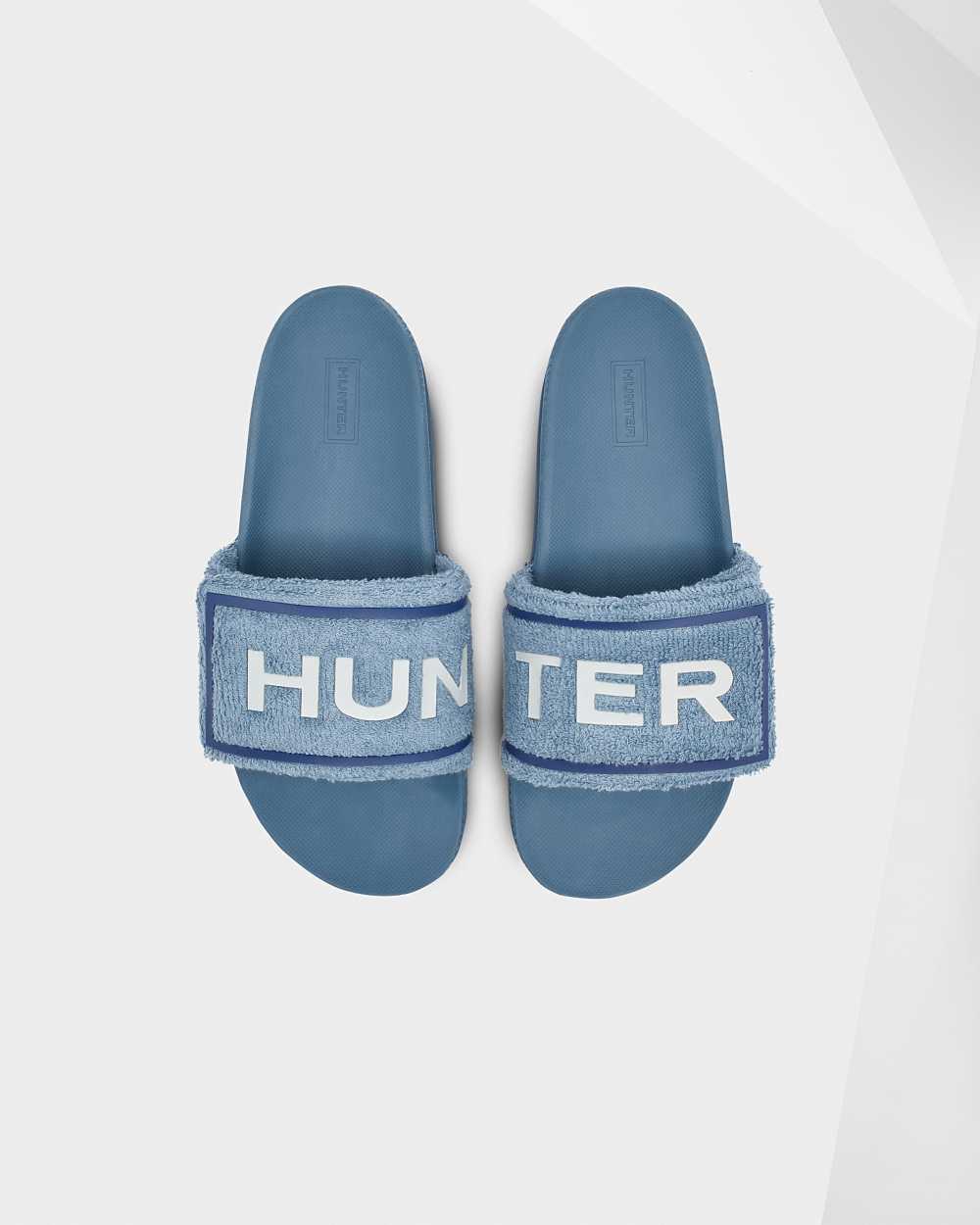 Pantuflas Mujer - Hunter Original Terry Towelling Logo Adjustable Azules - OJGURB-631 - Azules